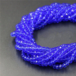 Crystal Beads, Crystal Rondelle Royal Blue 6mm 6 Strands Beads