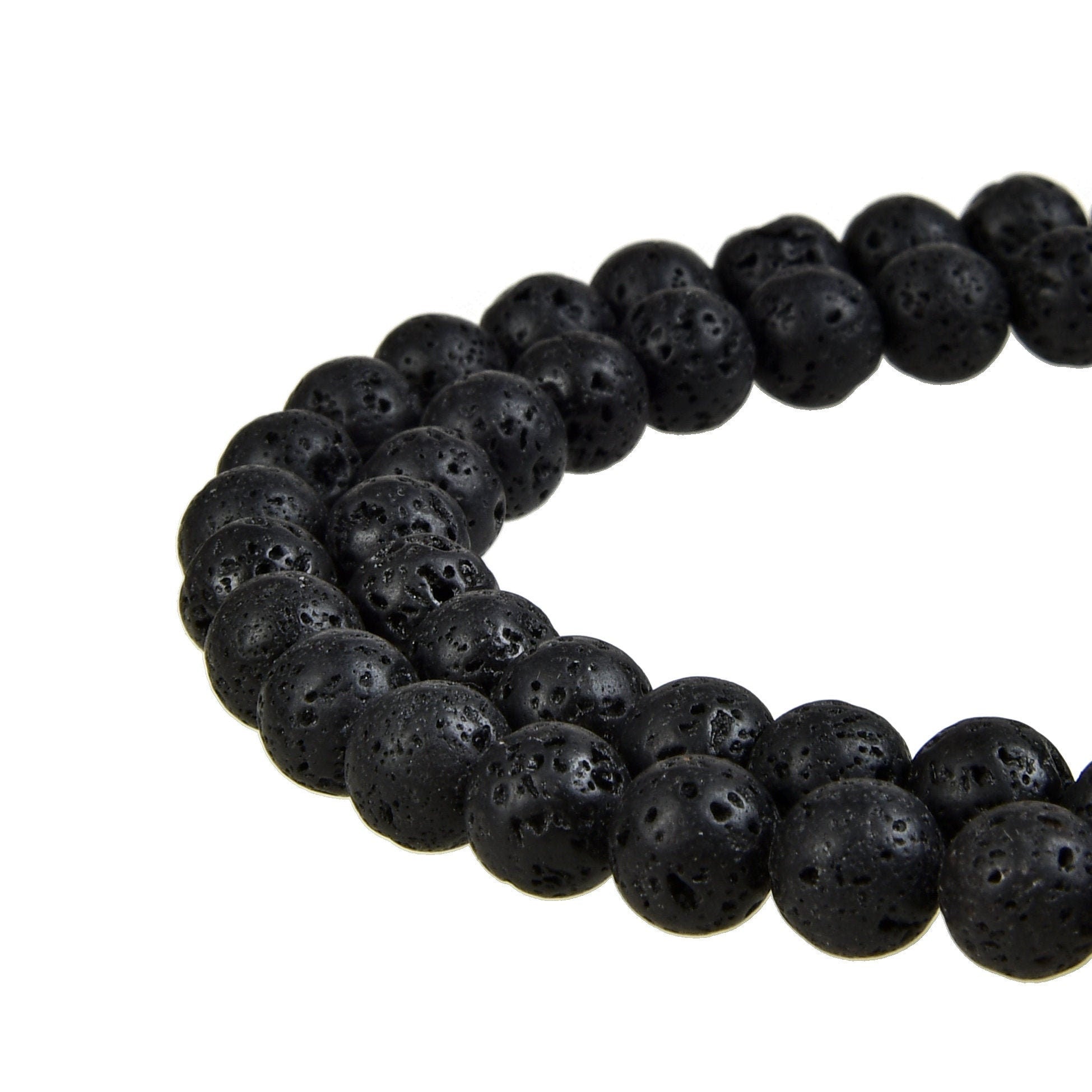 Natural Black Lava Gemstone Beads- Round, 8mm - In Full 15.5 Inch Long Strand - AAA Quality Bulk order Gemstone Beads