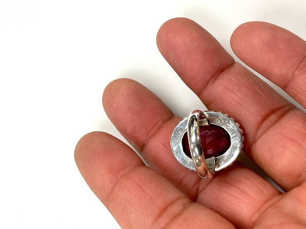 Solid 925 Sterling Silver and  Natural AAA+ Ruby Gemstone Ring, Size 7 Handmade Ring, Boho Hippie Style, Healing Energy Gemstone