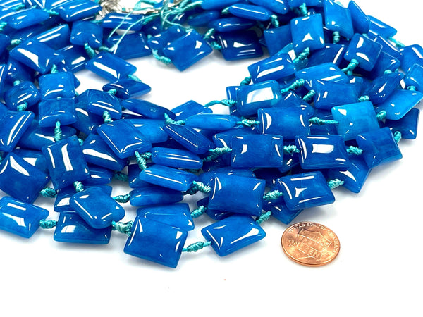 Ocean Blue Agate Natural Gemstone Large Size Beads Strand Beads Size 20x12mm Healing Energy Real Gemstone Beads for DIY Jewelry Making