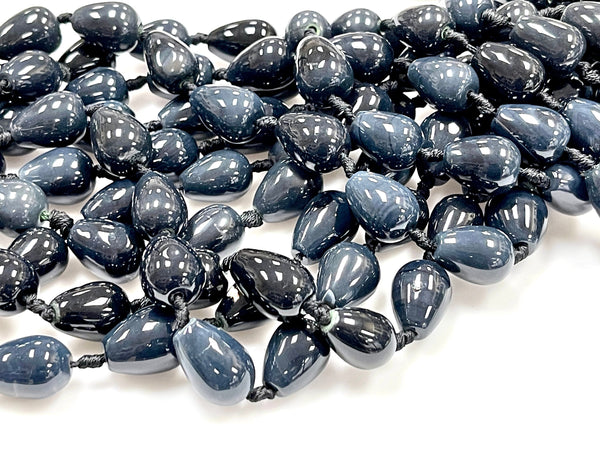 Black Agate Natural Gemstone Large Size Beads Strand Beads Size 20x14mm Healing Energy Real Gemstone Beads for DIY Jewelry Making