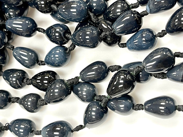 Black Agate Natural Gemstone Large Size Beads Strand Beads Size 20x14mm Healing Energy Real Gemstone Beads for DIY Jewelry Making