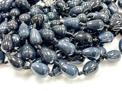 Black Agate Natural Gemstone Large Size Beads Strand Beads Size 20x14mm Healing Energy Real Gemstone Beads for DIY Jewelry Making