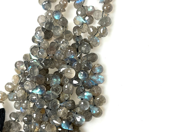 Labradorite Natural Gemstone Tear Drops Briolette Handmade Beads 6x4mm for DIY Jewelry Making Gemstone Beads