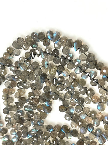 Labradorite Natural Gemstone Tear Drops Briolette Handmade Beads 6x4mm for DIY Jewelry Making Gemstone Beads