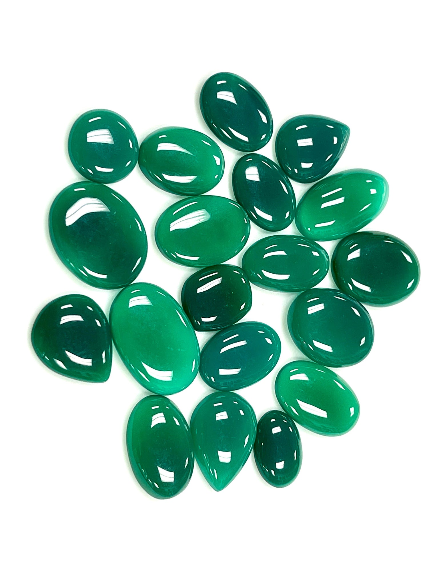 Natural Gemstone Green Onyx - 500 Carat Lot - Green Onyx Cab - Loose Gemstone - Wire wrap Gemstone - Semi Precious - Green Onyx Jewelry