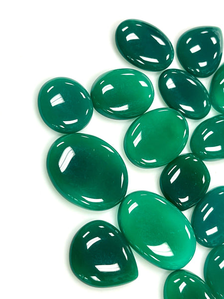 Natural Gemstone Green Onyx - 500 Carat Lot - Green Onyx Cab - Loose Gemstone - Wire wrap Gemstone - Semi Precious - Green Onyx Jewelry