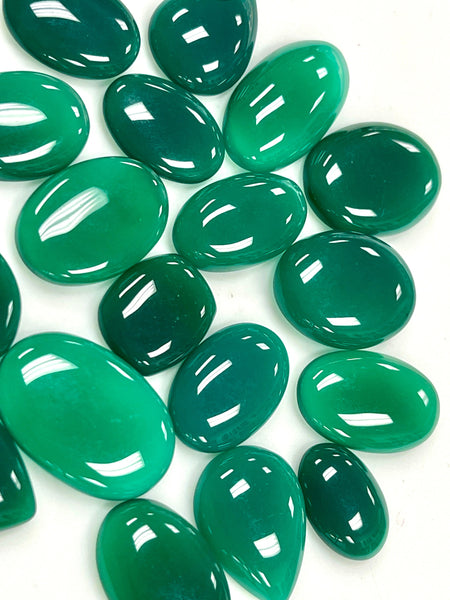 Natural Gemstone Green Onyx - 500 Carat Lot - Green Onyx Cab - Loose Gemstone - Wire wrap Gemstone - Semi Precious - Green Onyx Jewelry