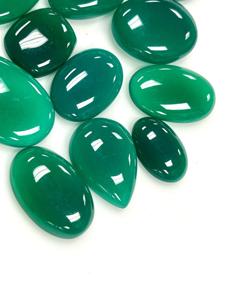 Natural Gemstone Green Onyx - 500 Carat Lot - Green Onyx Cab - Loose Gemstone - Wire wrap Gemstone - Semi Precious - Green Onyx Jewelry