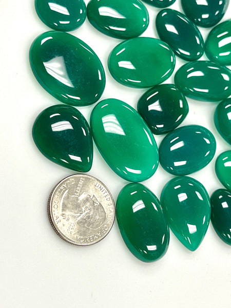 Natural Gemstone Green Onyx - 500 Carat Lot - Green Onyx Cab - Loose Gemstone - Wire wrap Gemstone - Semi Precious - Green Onyx Jewelry