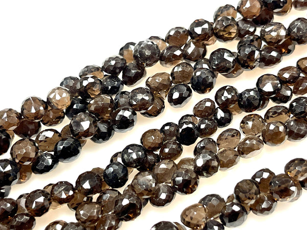 Smoky Topaz Natural Gemstone 55-60 pieces Onion Shape Briolette Drops Handmade Beads Size 6mm for Jewelry Making, Healing Energy Gemstone