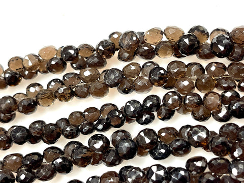 Smoky Topaz Natural Gemstone 55-60 pieces Onion Shape Briolette Drops Handmade Beads Size 6mm for Jewelry Making, Healing Energy Gemstone