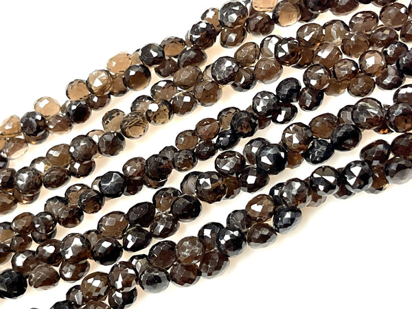 Smoky Topaz Natural Gemstone 55-60 pieces Onion Shape Briolette Drops Handmade Beads Size 6mm for Jewelry Making, Healing Energy Gemstone