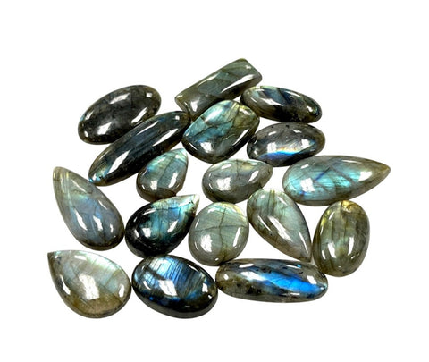 Labradorite Gemstone Cabochon Lot 500 Carat, Wholesale Labradorite Natural Gemstone Mixed Shape Flashy Lot for Healing Energy 20-40mm LOT-9