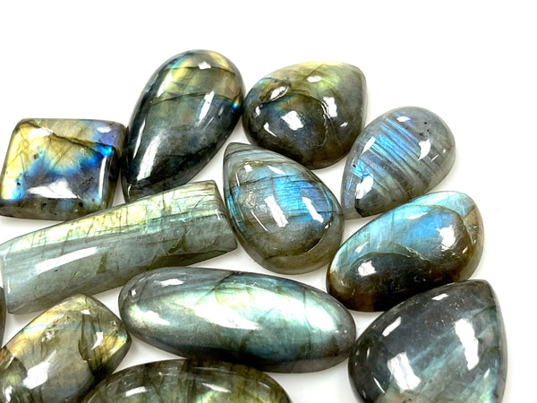 Labradorite Gemstone Cabochon Lot 500 Carat, Wholesale Labradorite Natural Gemstone Mixed Shape Flashy Lot for Healing Energy 20-40mm LOT-6