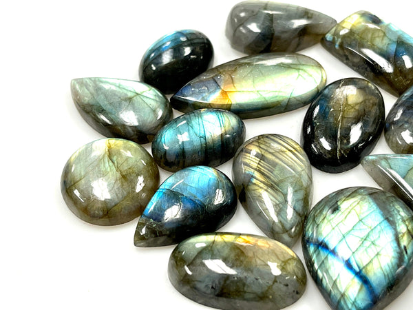 Labradorite Gemstone Cabochon Lot 500 Carat, Wholesale Labradorite Natural Gemstone Mixed Shape Flashy Lot for Healing Energy 20-40mm LOT-5