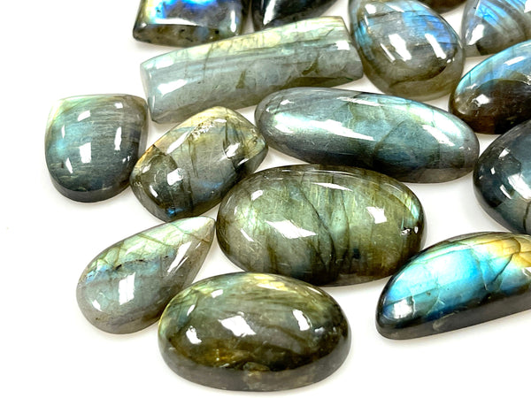 Labradorite Gemstone Cabochon Lot 500 Carat, Wholesale Labradorite Natural Gemstone Mixed Shape Flashy Lot for Healing Energy 20-40mm LOT-6