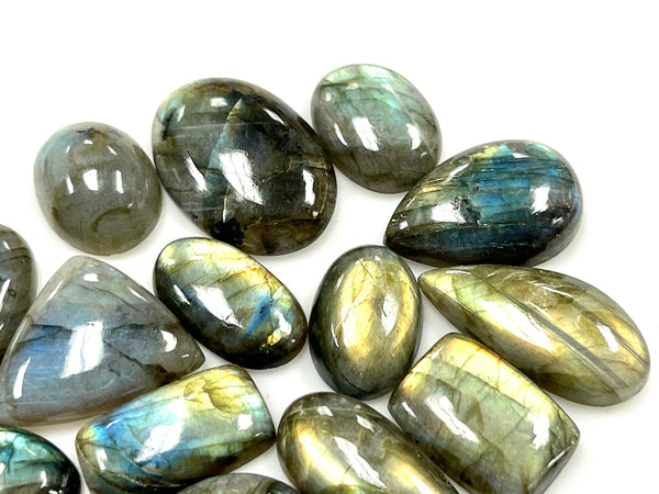 Labradorite Gemstone Cabochon Lot 500 Carat, Wholesale Labradorite Natural Gemstone Mixed Shape Flashy Lot for Healing Energy 20-40mm LOT-7