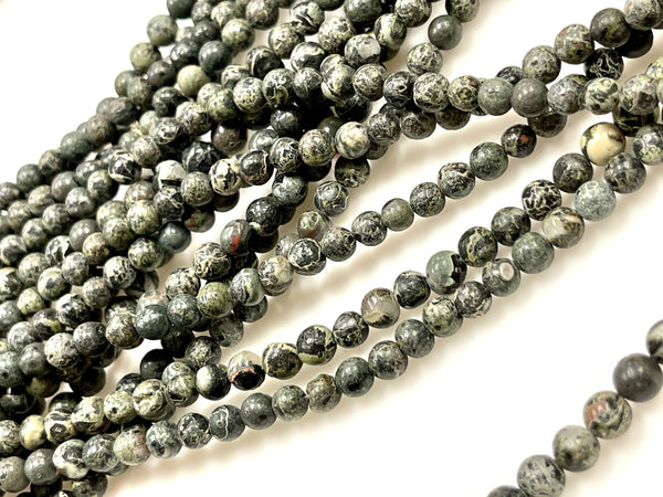 Imperial Jasper Dark Green Jasper Gemstone Beads - Round Shape Beads Size 6mm  Smooth Gemstone Beads For DIY Jewelry Making