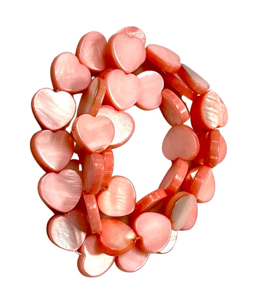 Natural Shell MOP Mother Of Pearl Gemstone Heart Shape Valentine Beads Size 12mm Full Strand Beads for Healing Yoga Jewelry Making Findings