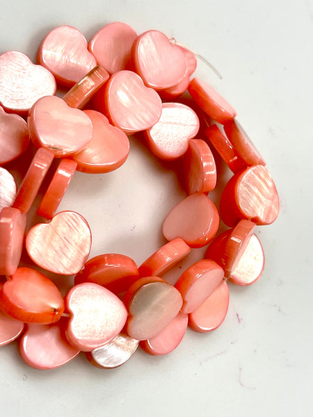 Natural Shell MOP Mother Of Pearl Gemstone Heart Shape Valentine Beads Size 12mm Full Strand Beads for Healing Yoga Jewelry Making Findings