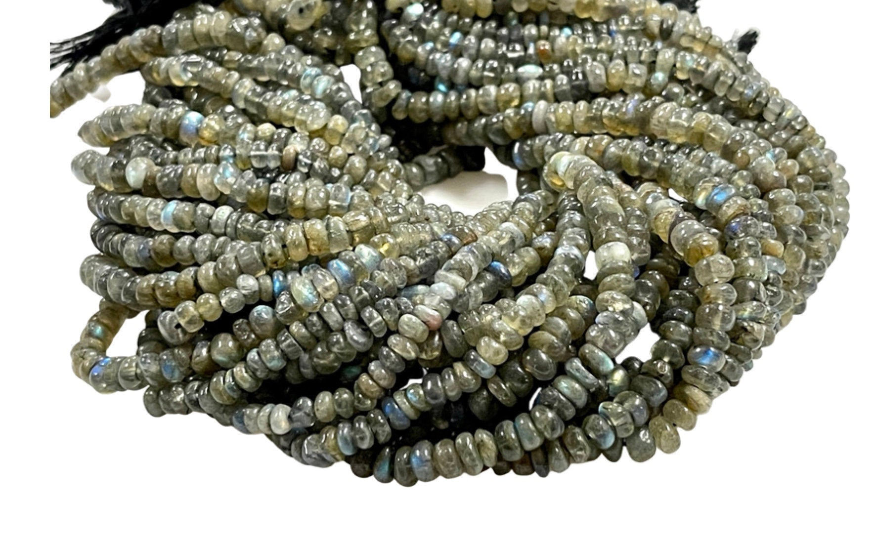 Natural Labradorite Real Gemstone Rondell Shape Beads Strand Size 6mm Full Strand AAA Quality Yoga Healing Real Gemstone Beads