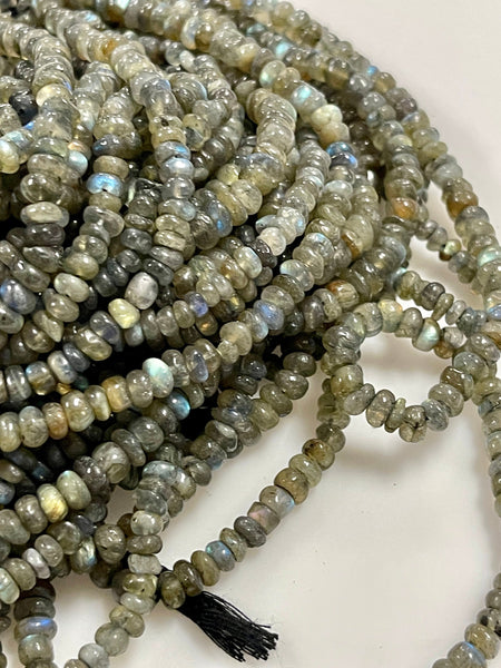 Natural Labradorite Real Gemstone Rondell Shape Beads Strand Size 6mm Full Strand AAA Quality Yoga Healing Real Gemstone Beads