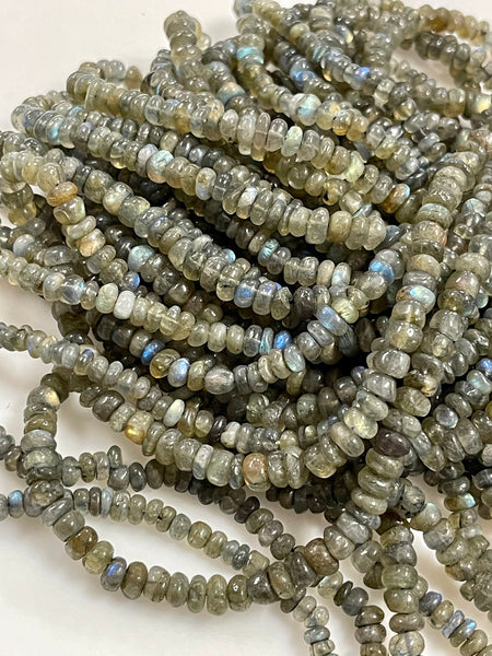 Natural Labradorite Real Gemstone Rondell Shape Beads Strand Size 6mm Full Strand AAA Quality Yoga Healing Real Gemstone Beads