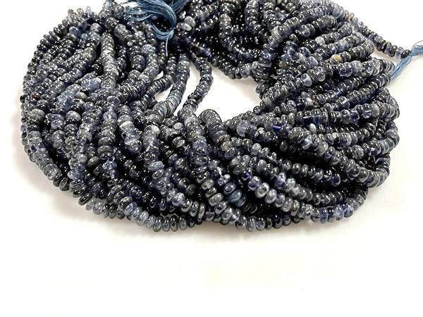 Natural Iolite Real Gemstone Rondell Shape Beads Strand Size 6mm Full Strand AAA Quality Yoga Healing Real Gemstone Beads