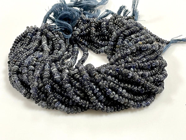 Natural Iolite Real Gemstone Rondell Shape Beads Strand Size 6mm Full Strand AAA Quality Yoga Healing Real Gemstone Beads