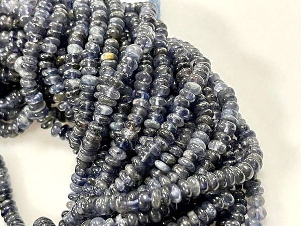 Natural Iolite Real Gemstone Rondell Shape Beads Strand Size 6mm Full Strand AAA Quality Yoga Healing Real Gemstone Beads