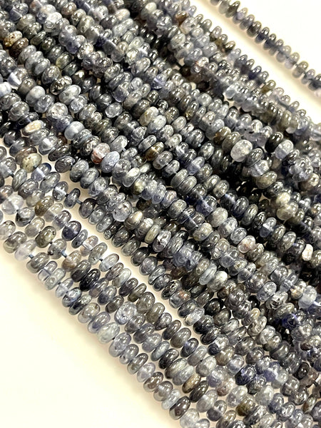 Natural Iolite Real Gemstone Rondell Shape Beads Strand Size 6mm Full Strand AAA Quality Yoga Healing Real Gemstone Beads