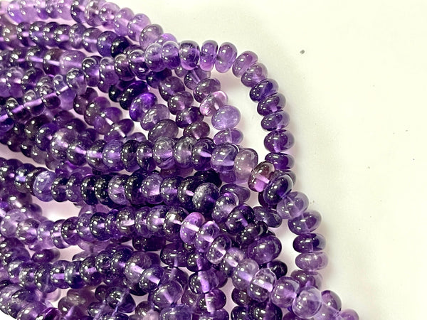 Natural Amethyst Real Gemstone Rondell Shape Beads Strand Size 6mm Full Strand AAA Quality Yoga Healing Real Gemstone Beads