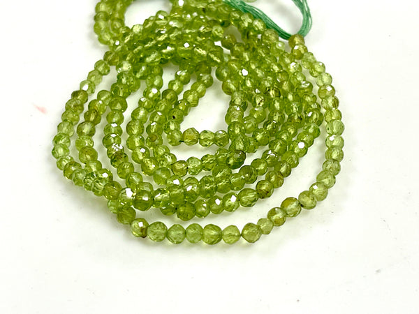 Peridot Natural Gemstone AAA Micro Faceted Round Beads Gemstone 15'' Strand 4mm Peridot Semi Precious Gemstone Beads