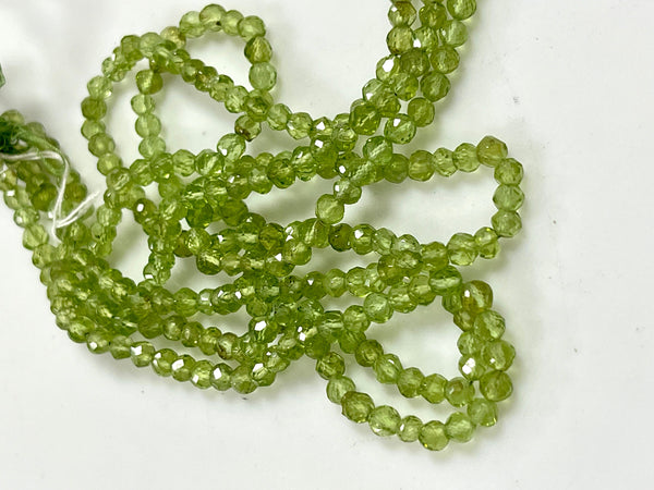 Peridot Natural Gemstone AAA Micro Faceted Round Beads Gemstone 15'' Strand 4mm Peridot Semi Precious Gemstone Beads