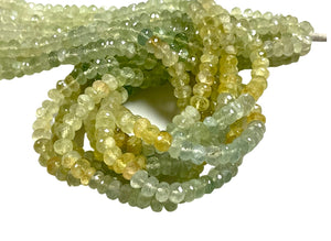 AAA Micro Faceted Multicolor Natural Prehnite Rondelle Beads 8mm Laser Diamond Cut Gemstone 15-15.5" Strand