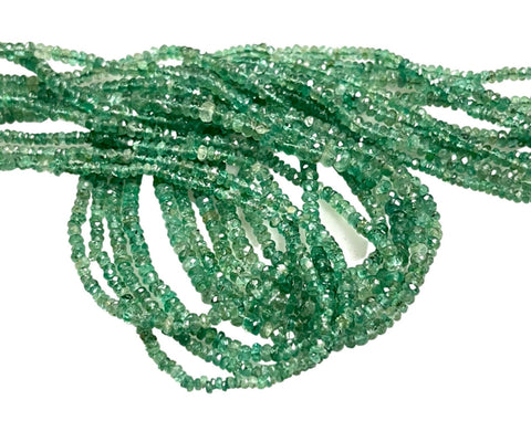 2-3mm Emerald Natural Gemstone Faceted Rondell Shape Beads 15'' Strand Genuine Precious Gemstone Beads