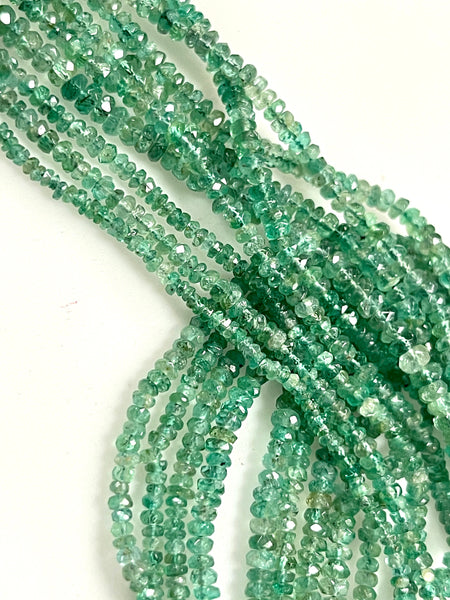 2-3mm Emerald Natural Gemstone Faceted Rondell Shape Beads 15'' Strand Genuine Precious Gemstone Beads