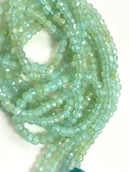 Chalcedony Natural Gemstone Micro Faceted Round Beads Gemstone 15'' Strand 4mm Chalcedony Semi Precious Gemstone Beads