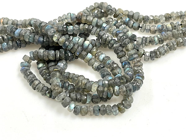 6mm Labradorite Natural Gemstone Faceted Rondell Shape Beads 15'' Strand Genuine Precious Gemstone Beads