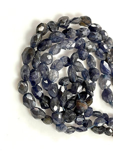 Iolite  Natural Gemstone Faceted Nuggets Shape Beads 15'' Strand Genuine Semi Precious Gemstone Beads