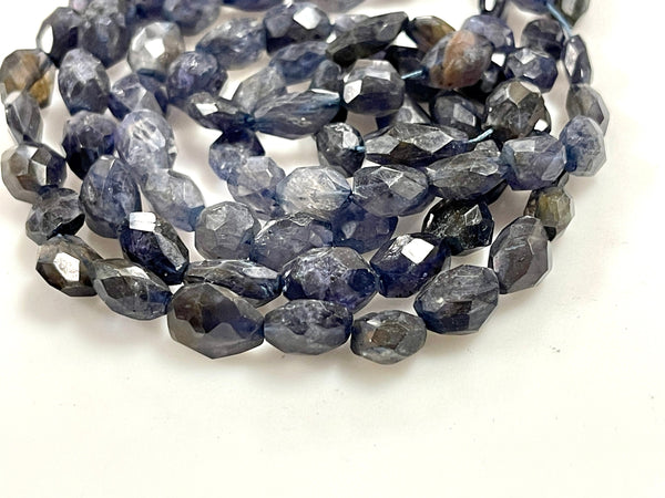 Iolite  Natural Gemstone Faceted Nuggets Shape Beads 15'' Strand Genuine Semi Precious Gemstone Beads