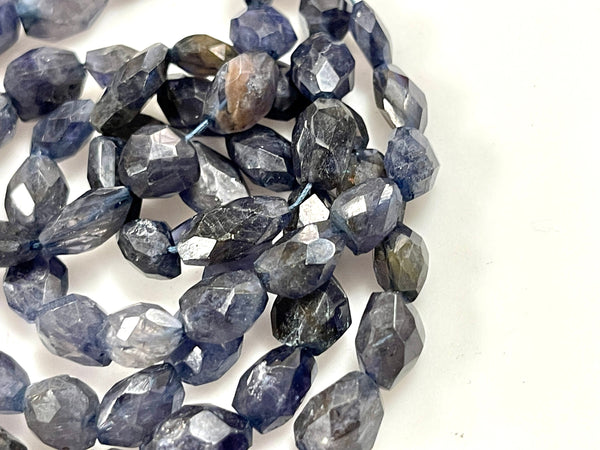 Iolite  Natural Gemstone Faceted Nuggets Shape Beads 15'' Strand Genuine Semi Precious Gemstone Beads