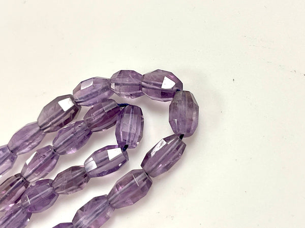 Amethyst Natural Gemstone Faceted Barrel Shape Beads 15'' Strand Genuine Semi Precious Gemstone Beads