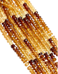 6mm AAA Multi Tone Hessonite Garnet Natural Gemstone Faceted Beads Xtra Long Strand, 20 Inch Long Healing Energy Gemstone Beads