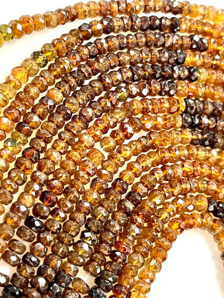 6mm Multi Tone Brown Tourmaline Natural Gemstone Faceted Beads 15-16 Inch Long Healing Energy Gemstone Beads