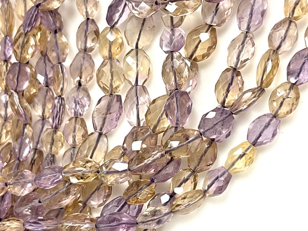 Ametrine Natural Gemstone Faceted Oval Shape Beads Strand, Beads Size 10x8mm, 15" Strand Healing Energy Gemstone Beads For Jewelry Making