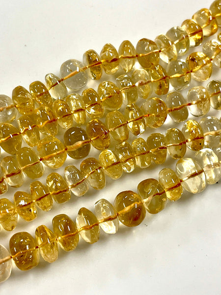 10-12mm Citrine Natural Gemstone Smooth Beads Strand, Honey Citrine Healing Energy Gemstone Beads For Jewelry Making