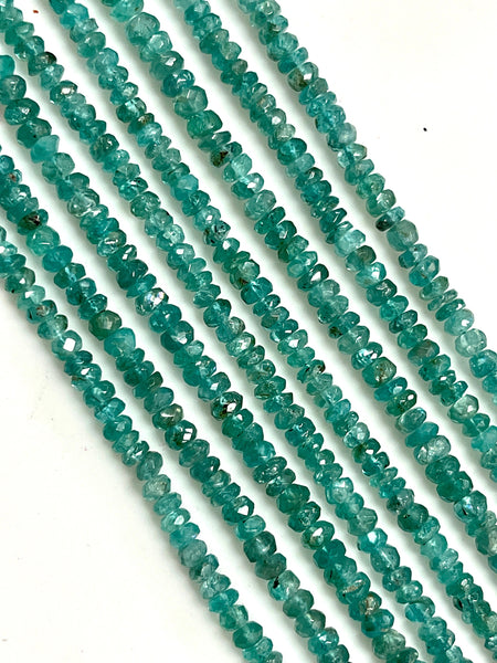 Apatite Natural Gemstone Faceted Rondell Shape Beads Strand Size 4mm Yoga Healing Real Gemstone Beads for DIY Jewelry Making