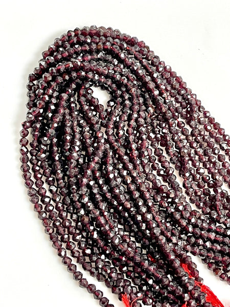 Garnet Natural Gemstone Faceted Round 4-5mm Beads Gemstone 14-15" Strand For Diy Jewelry Making Supplies